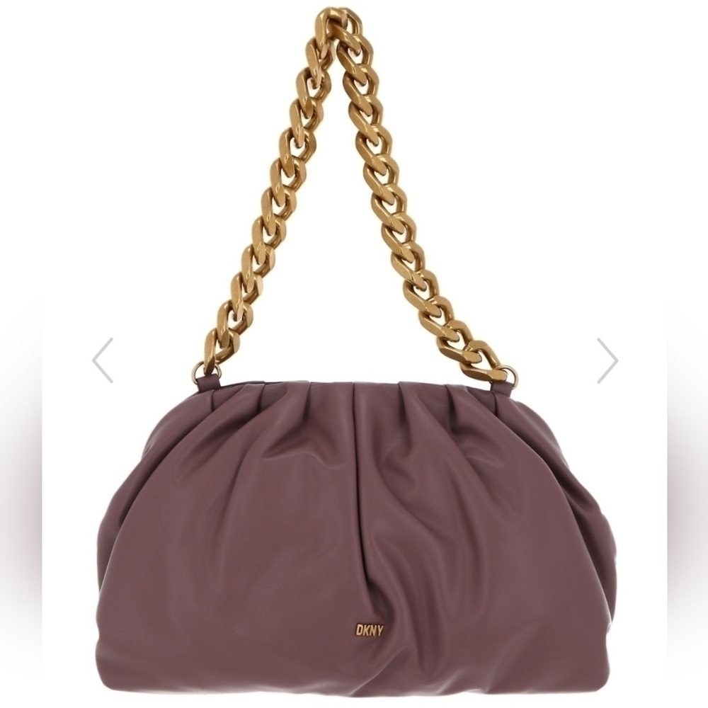 NWT DKNY Presley Vegan Leather Chain Shoulder Bag Vintage Rose - Picture 4 of 17